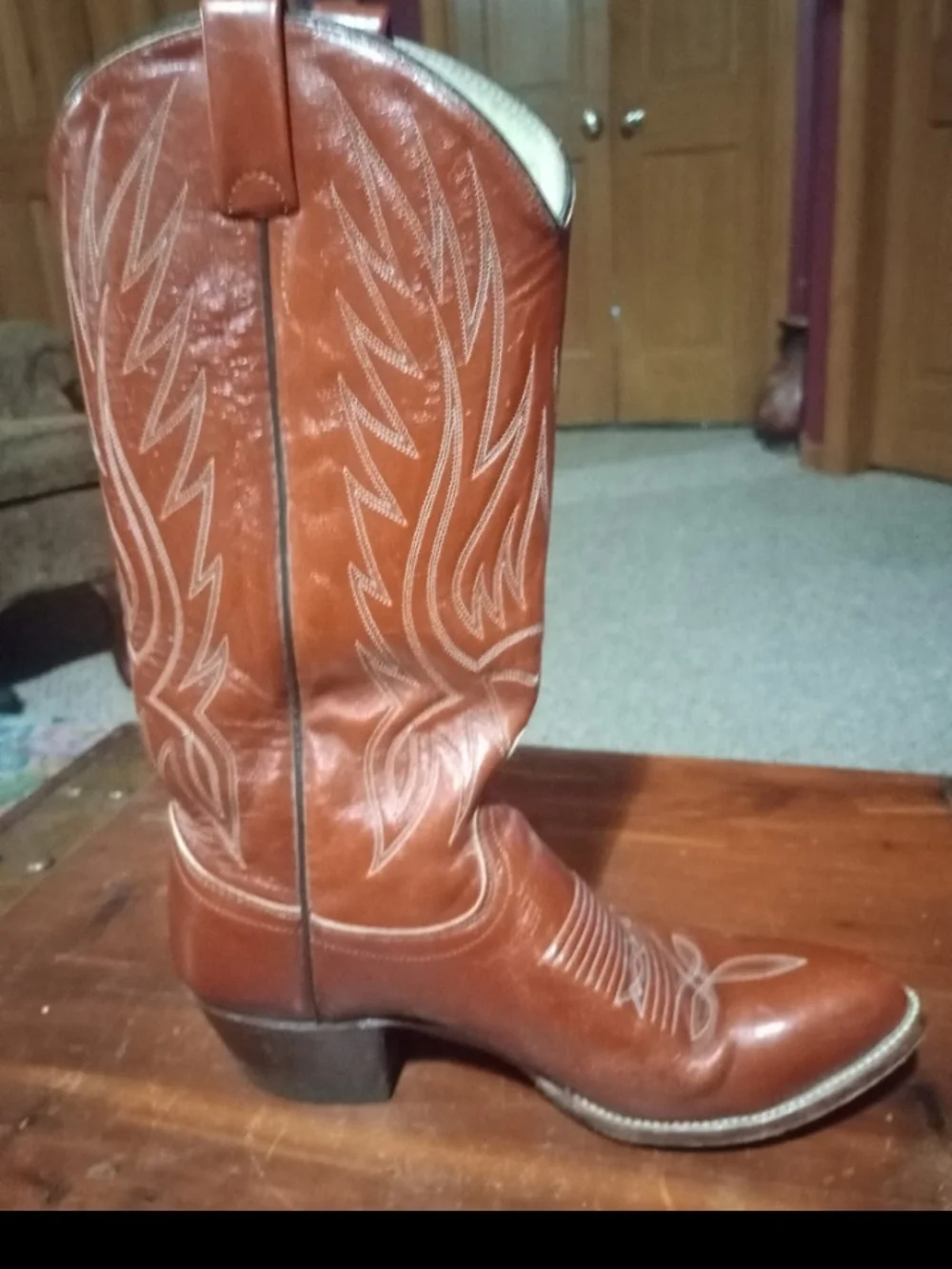 Vintage Ralph Lauren Brown Leather Western Cowboy Boots - Rare Find! Size 7